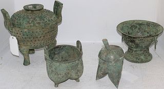 LOT OF FOUR REPLICAS OF CHINESE ARCHAIC STYLE