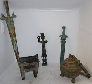 LOT OF FIVE REPLICAS OF CHINESE ARCHAIC STYLE