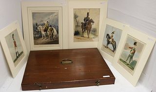 LOT OF FIVE HAND COLORED 19TH CENTURY LITHOGRAPHS