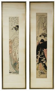 Japanese Woodblock Pillar Prints