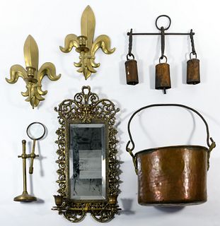 Brass and Copper Decorative Object Assortment