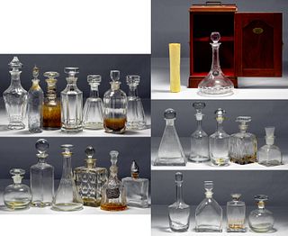 Baccarat, Waterford Crystal and Glass Decanter Assortment