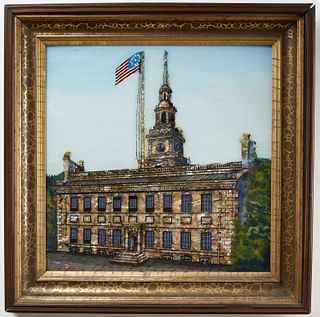 Reverse Glass Painting - Independence Hall
