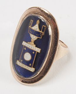 Blue Enamel Mourning Ring -1793