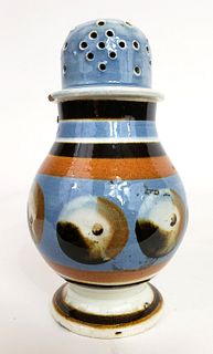 Mocha Cats Eye Pepper Pot c 1820