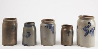 5 Southern Stoneware Jars