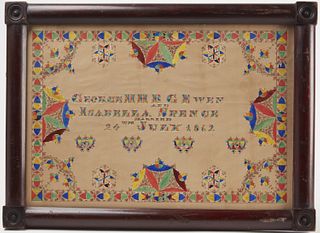 Watercolor Marriage Certificate 1862
