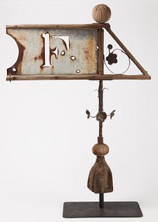 Early Hand Made Banner weathervane