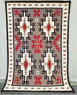 Large Early Crystal Trading Post Navajo rug