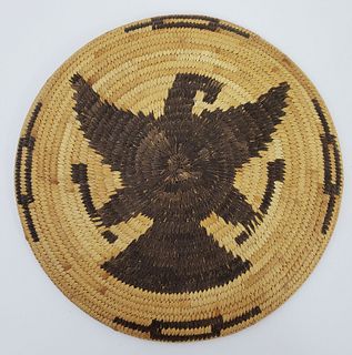 Papago woven Miniature Eagle Basketry Tray