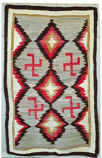 Large Navajo Regional Rug with Whirling Logs