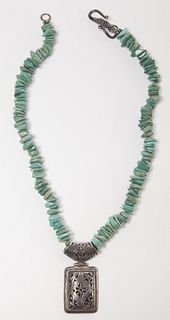 Fine Turquoise and Sterling Necklace