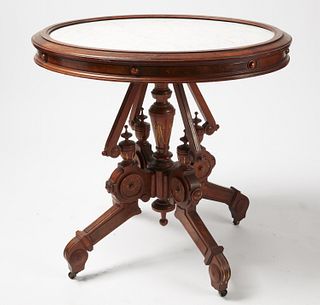 Marble Top Table with Oval Top