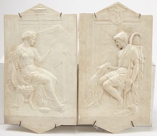 Charles Parker Dowler - 2 plaster relief sculptu