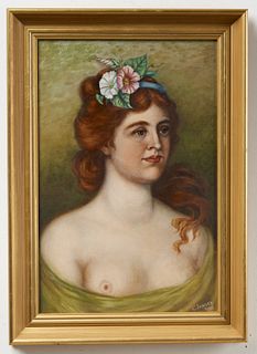 Charles Parker Dowler - Lady with Flowers- oil