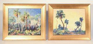 Francis Orville Libby 2 Florida Palm Tree Scenes