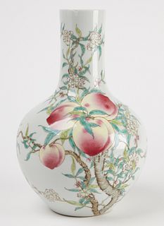 Chinese Famille Rose Peach Vase