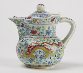 Fine Antique Chinese Doucai Ewer