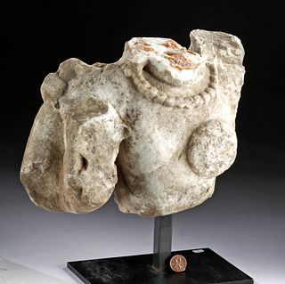 Roman Marble Upper Male Torso Original Paint