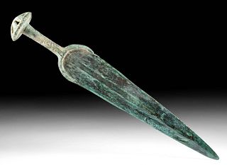 Luristan Copper Double-Edge Sword, Brass Handle