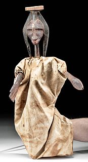 20th C. African Mali Bamara Wooden Puppet, ex-Museum