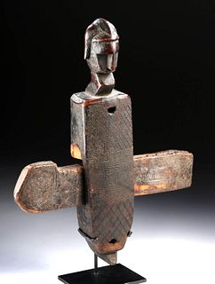 Early 20th C. Mali Bamana Wood Door Lock w/ Figure