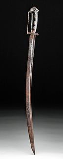 18th C. Spanish Colonial Sword w/ Gilding & Horn Handle