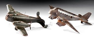 Lot of 2 Vintage Metal Model Airplane Toys