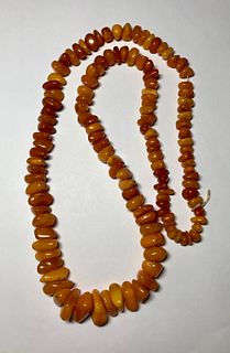 Vintage Butterscotch Amber Nugget Bead Necklace