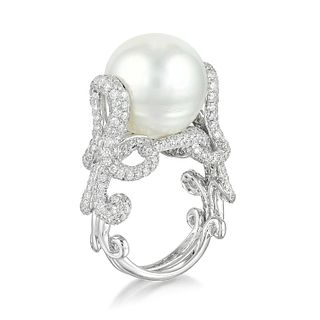 South Sea Cultured Pearl and Diamond Ring