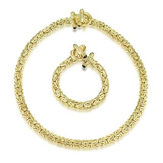 Byzantine Chain Necklace and Bracelet Set