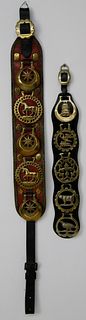 Two Decorative Horse Brasses on Leather Straps