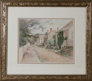 Jane Brewster Reid Watercolor View, "Ash Lane, Nantucket"