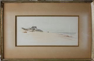 Jane Brewster Reid Nantucket Watercolor on Paper, "Beach at Wauwinet"
