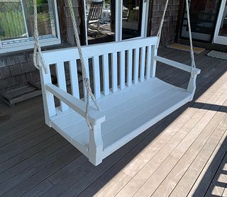Weatherend Hanging Swing Settee in White Yacht Painted Finish