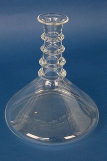 Signed Steuben Clear Crystal Ship's Decanter