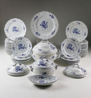 55 Piece Limbach Transferware Partial Dinner Service, Germany early 19th Century