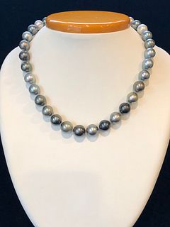 Multi-Color Grey & Silver Tahitian Pearl Necklace