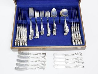 Wallace Sterling Silver Flatware Service in the, "Waltz of Spring", Pattern