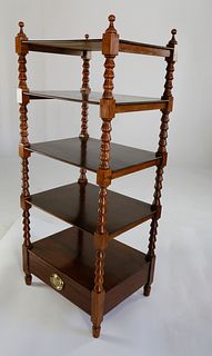 19th c. Mahogany Etagere with One Drawer