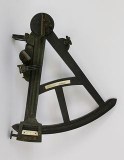 E & G.W. Blunt New York Ebony and Brass Sextant, 19th c.