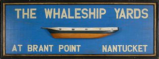 Contemporary Hand Painted Wooden Nantucket Half Hull Trade Sign