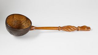 Whaleman Crafted Coconut Bowl Rum Dipper, circa 1870