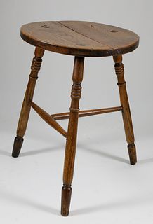 19th Century English Elm Cricket Table