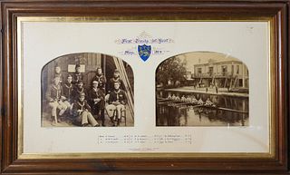 1894 Sepia Tone Photographs of, "First Trinity 1st Boat", Crew Team
