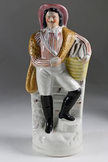 English Staffordshire Standing Figure of a Fish Monger