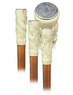Bone and Silver Hunting Cane