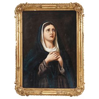 Saint*. Oil on canvas, Dedication from José Tomás de Cuéllar on back. *Lot with recovery price.