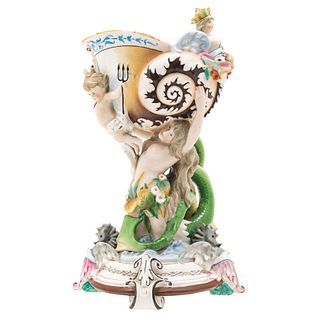 SIRENA CON CARACOL, Germany, 20th century, KPM hand-painted porcelain