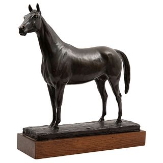 DESPUÉS DE GEORGES MALISSARD, France, 20th century, CABALLO. Bronze figure of a specimen of the Arab pedigree, El Sbaa.
